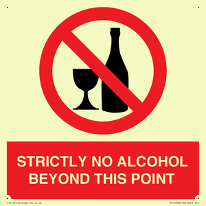 STRICTLY NO ALCOHOL BEYOND THIS POINT